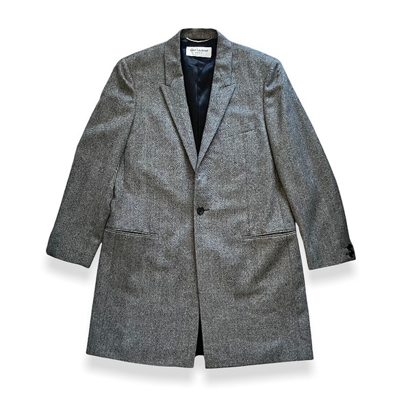 Saint Laurent herringbone wool overcoat - Picture 2 of 15